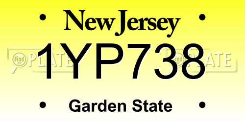 1YP738 New Jersey License Plate