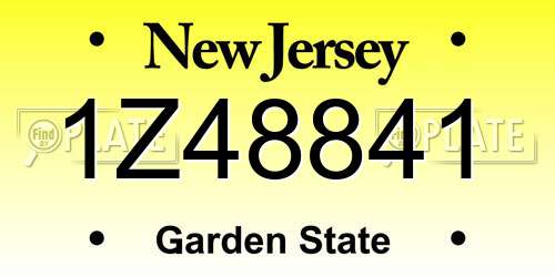 1Z48841 New Jersey License Plate