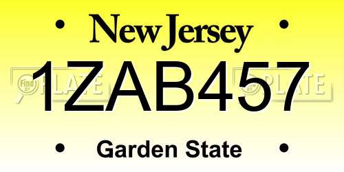 1ZAB457 New Jersey License Plate