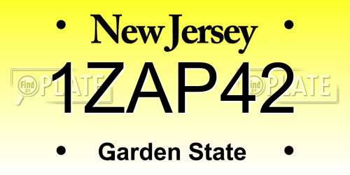1ZAP42 New Jersey License Plate