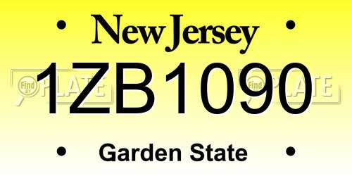 1ZB1090 New Jersey License Plate