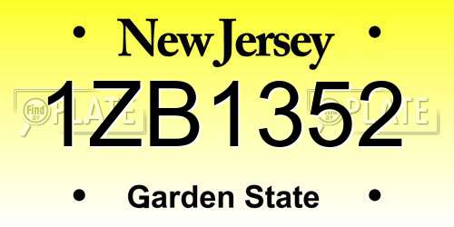 1ZB1352 New Jersey License Plate