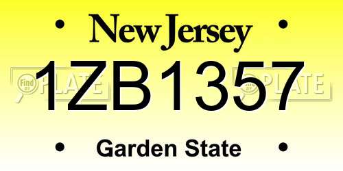 1ZB1357 New Jersey License Plate