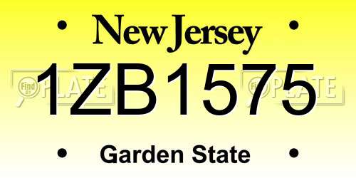 1ZB1575 New Jersey License Plate