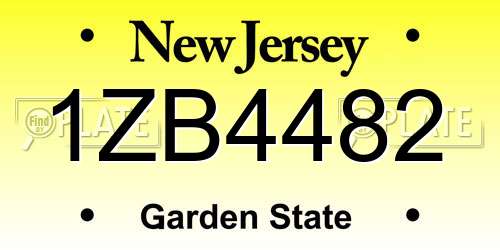1ZB4482 New Jersey License Plate