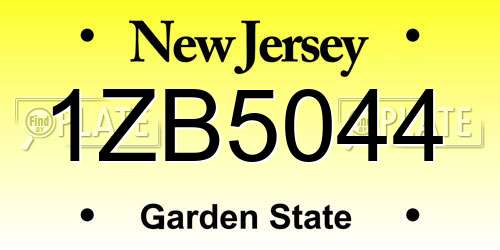 1ZB5044 New Jersey License Plate