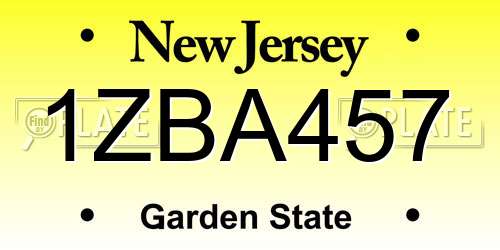 1ZBA457 New Jersey License Plate