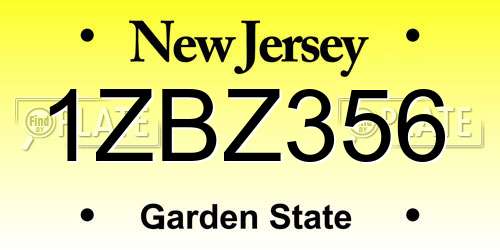 1ZBZ356 New Jersey License Plate