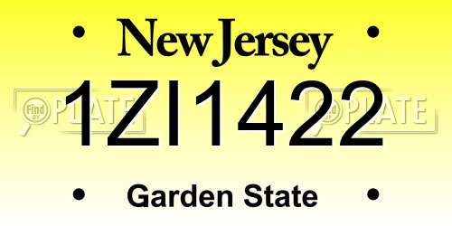 1ZI1422 New Jersey License Plate