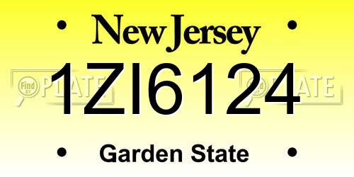 1ZI6124 New Jersey License Plate