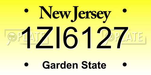 1ZI6127 New Jersey License Plate