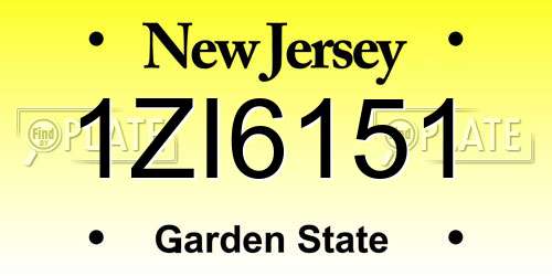 1ZI6151 New Jersey License Plate