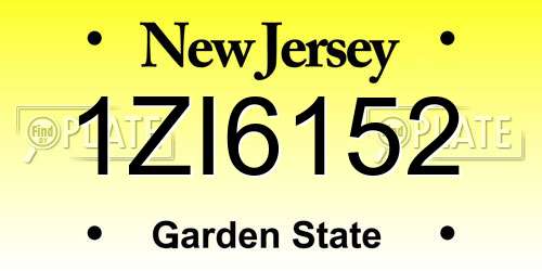1ZI6152 New Jersey License Plate