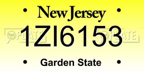 1ZI6153 New Jersey License Plate
