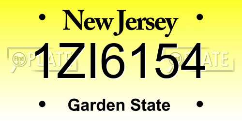1ZI6154 New Jersey License Plate