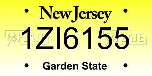 1ZI6155 New Jersey License Plate