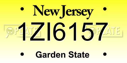1ZI6157 New Jersey License Plate