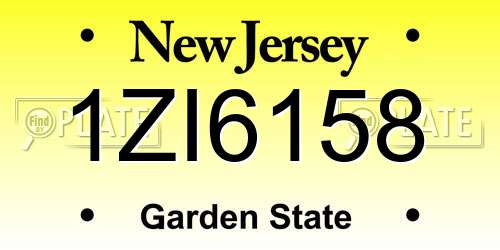 1ZI6158 New Jersey License Plate