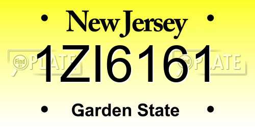 1ZI6161 New Jersey License Plate