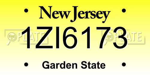 1ZI6173 New Jersey License Plate