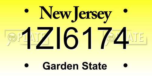 1ZI6174 New Jersey License Plate