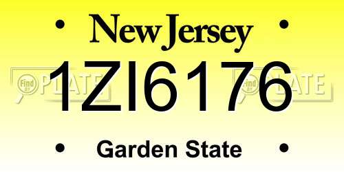 1ZI6176 New Jersey License Plate