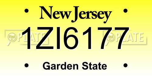 1ZI6177 New Jersey License Plate