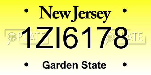 1ZI6178 New Jersey License Plate