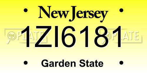 1ZI6181 New Jersey License Plate