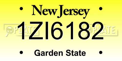 1ZI6182 New Jersey License Plate