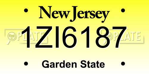 1ZI6187 New Jersey License Plate
