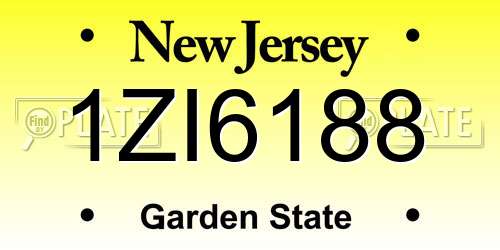 1ZI6188 New Jersey License Plate