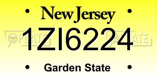 1ZI6224 New Jersey License Plate