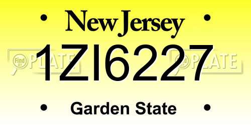 1ZI6227 New Jersey License Plate