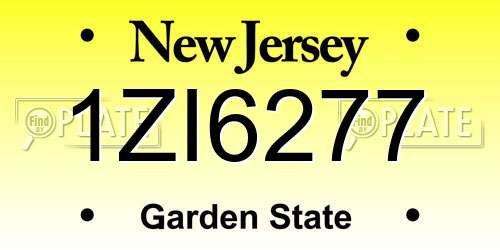 1ZI6277 New Jersey License Plate
