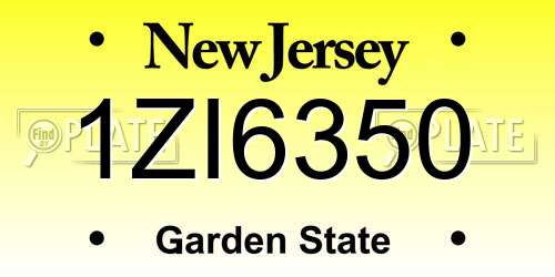1ZI6350 New Jersey License Plate