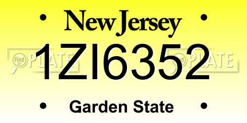 1ZI6352 New Jersey License Plate