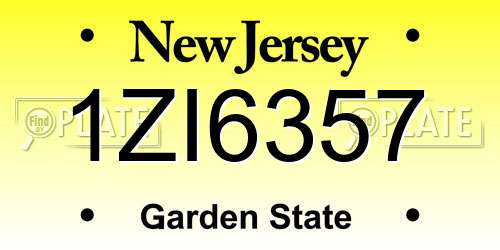 1ZI6357 New Jersey License Plate