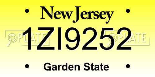 1ZI9252 New Jersey License Plate