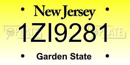 1ZI9281 New Jersey License Plate