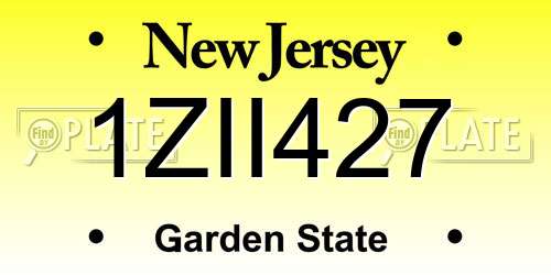 1ZII427 New Jersey License Plate
