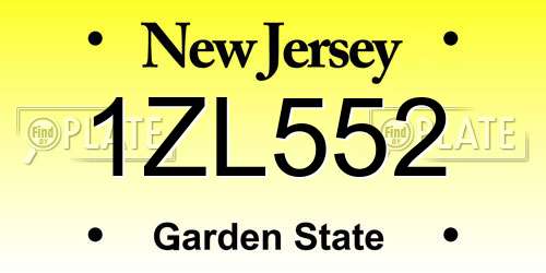 1ZL552 New Jersey License Plate