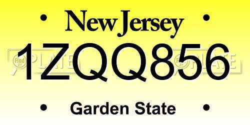 1ZQQ856 New Jersey License Plate