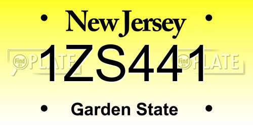 1ZS441 New Jersey License Plate