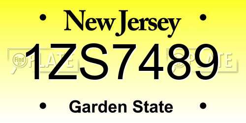 1ZS7489 New Jersey License Plate