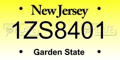 1ZS8401 New Jersey License Plate