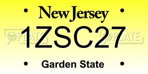 1ZSC27 New Jersey License Plate