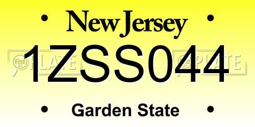 1ZSS044 New Jersey License Plate
