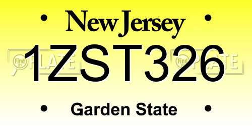 1ZST326 New Jersey License Plate
