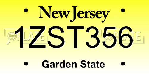 1ZST356 New Jersey License Plate